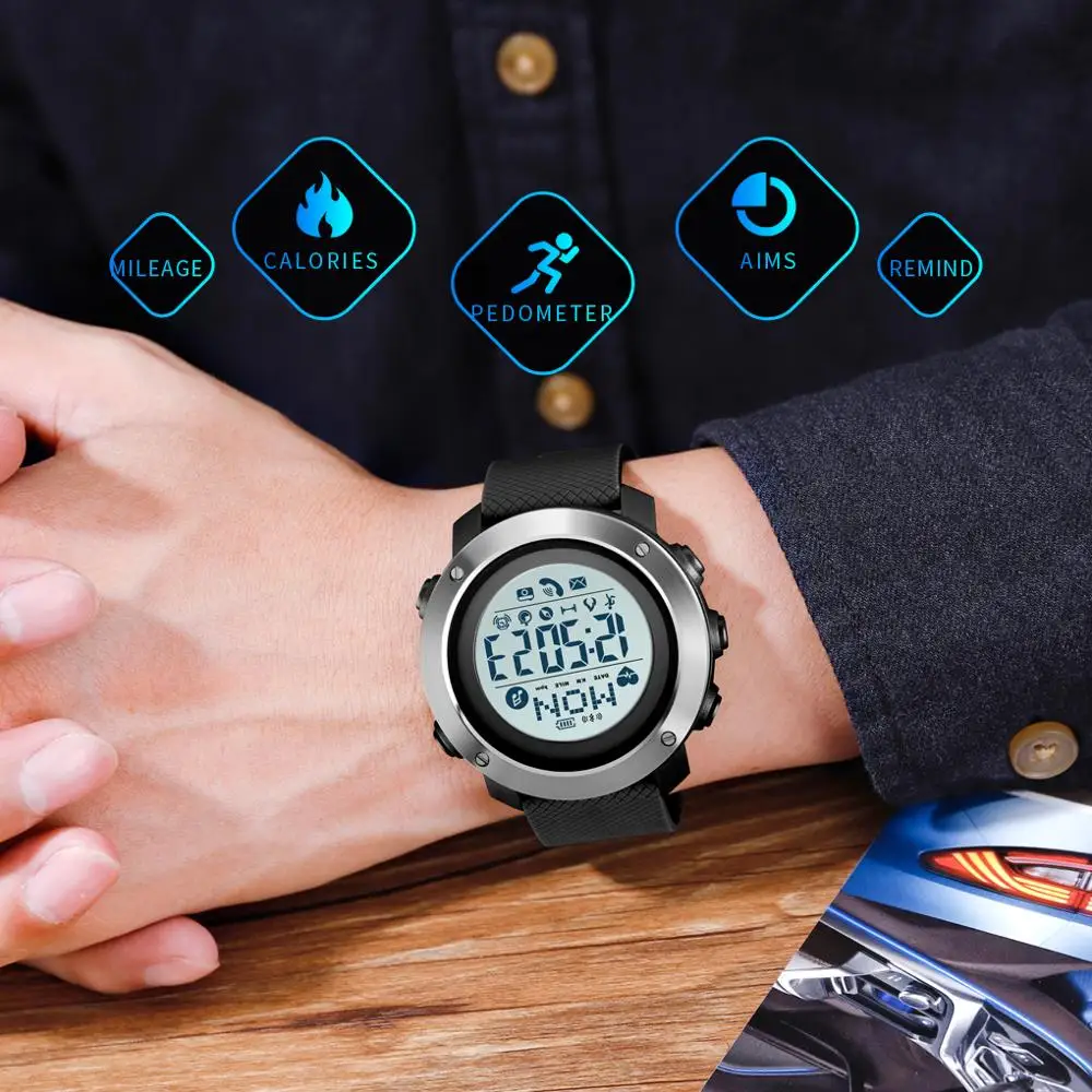 

SKMEI Smart Watch Fashion Sport Men Watch Life Waterproof Bluetooth Magnetic Chargeing Electronic Compass Smartwatch Sports 2019