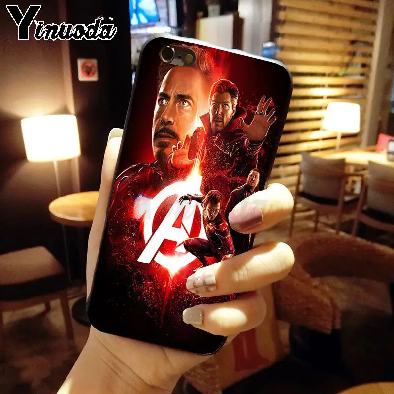 Yinuoda The Marvel Avengers Infinity War black silicone soft tpu cover Phone Case for iphone X XS MAX 8 7plus 5S SE 6s XR Cover | Мобильные