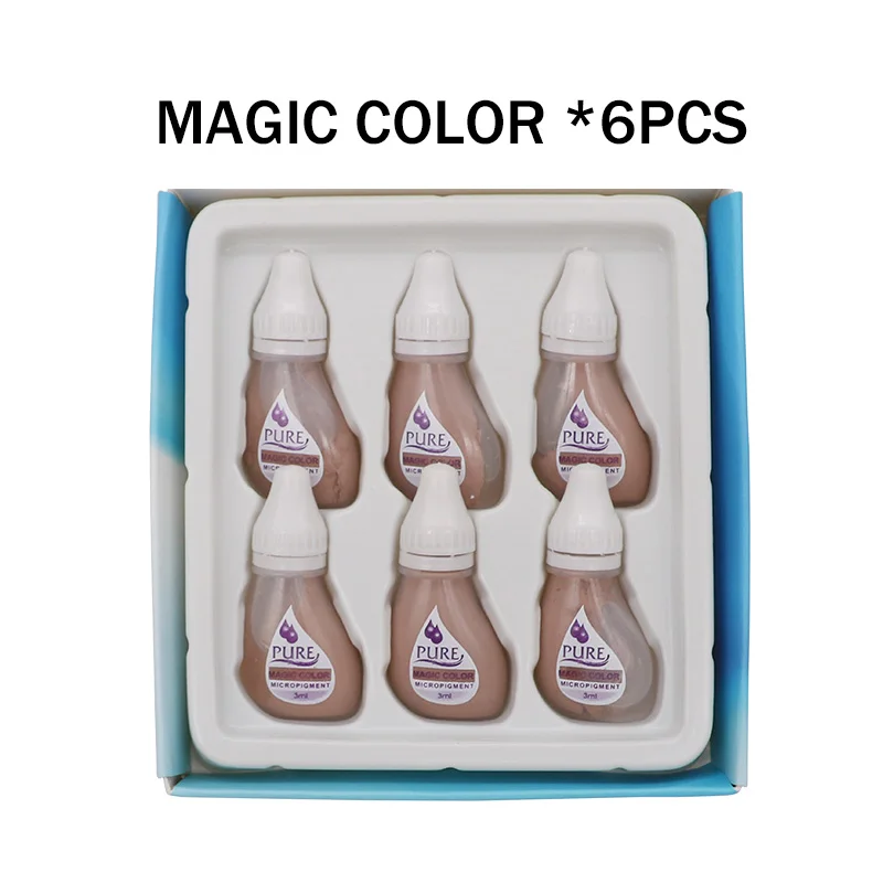 MAGIC COLOR (6PCS) 6 шт. США пигмент «Biotouch» получить чистый доверие чистый микропигмент Перманентный макияж татуировки чернила для бровей подводка для глаз губ - Цвет: MAGIC COLOR (6PCS)