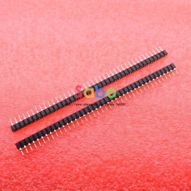 

20pcs Strip Tin PCB Panel Female IC Breakable 40pin Single Row Round Header Socket