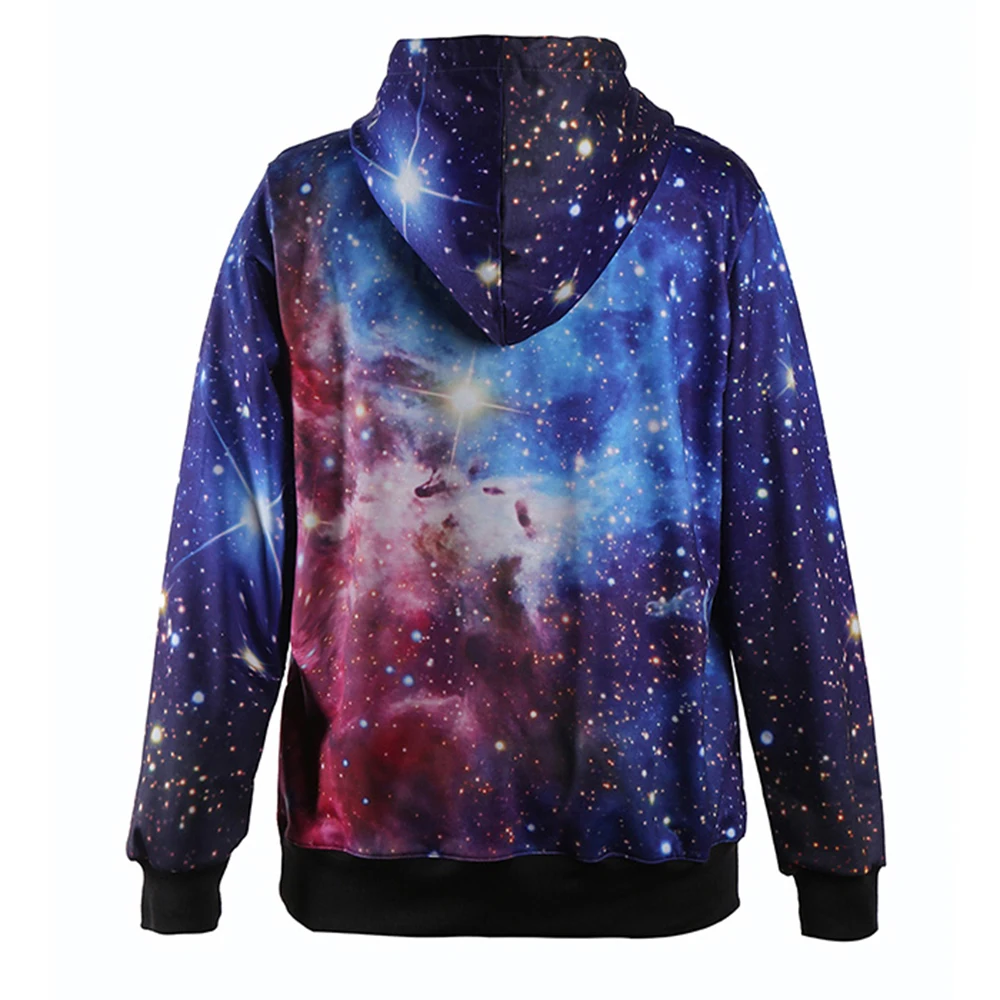 Galaxy Женская толстовка с капюшоном, модный костюм moletom, спортивный костюм для улицы, пальто с принтом и карманом, sudaderas mujer