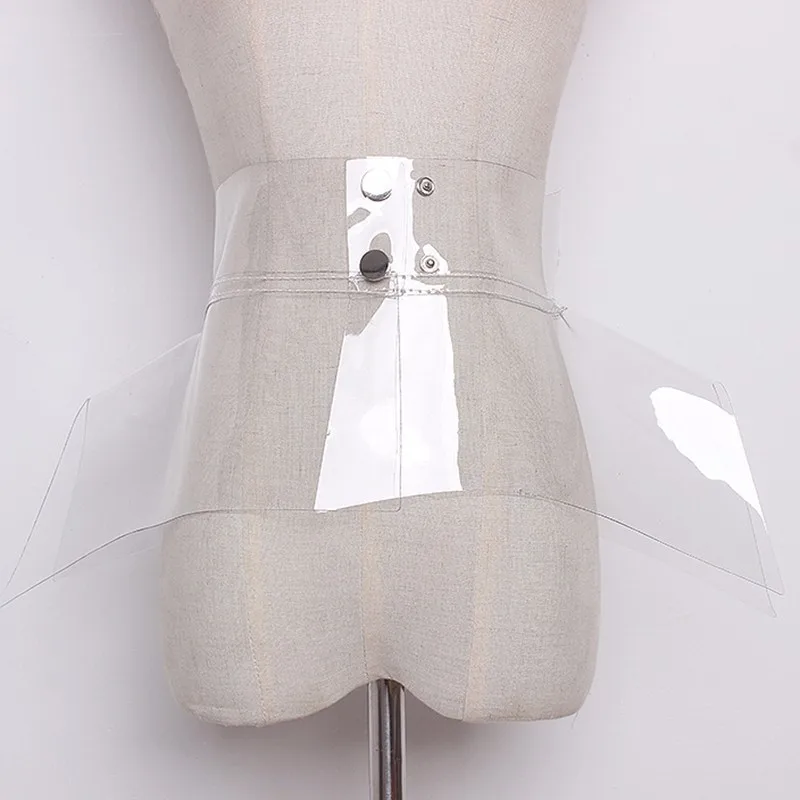 CHICEVER Belts For Women PVC Transparent Fashion With Buttons Irregular Female Belt Accessories 2018 Casual Tide New | Аксессуары для