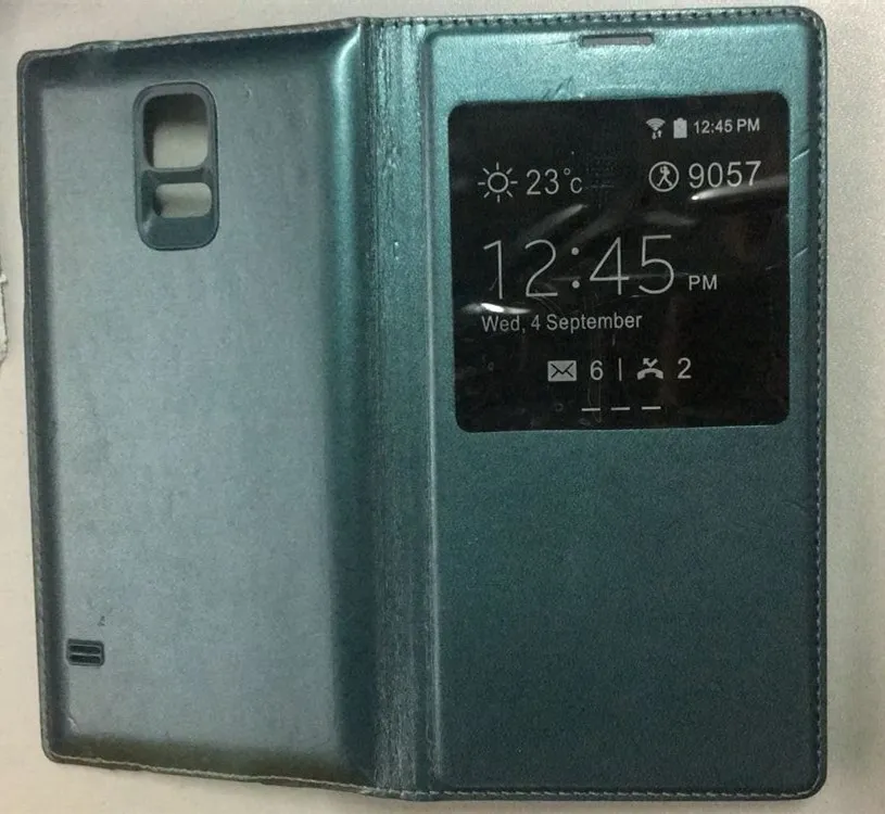 Тонкий кожаный чехол книжка для Samsung Galaxy S5 SV i9600 Smart View телефона с ИС|case for samsung