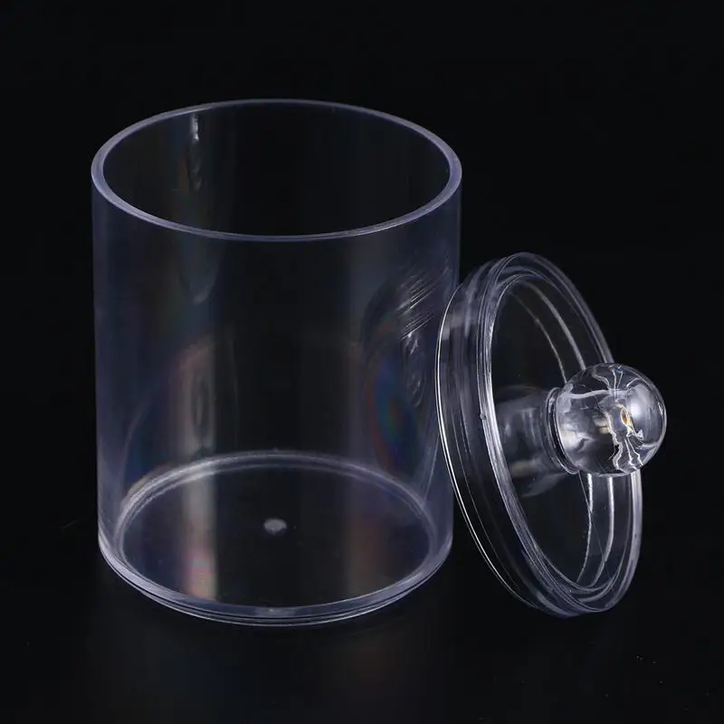 Хлопок тампон контейнер для хранения пластиковая канистра прозрачный круглый