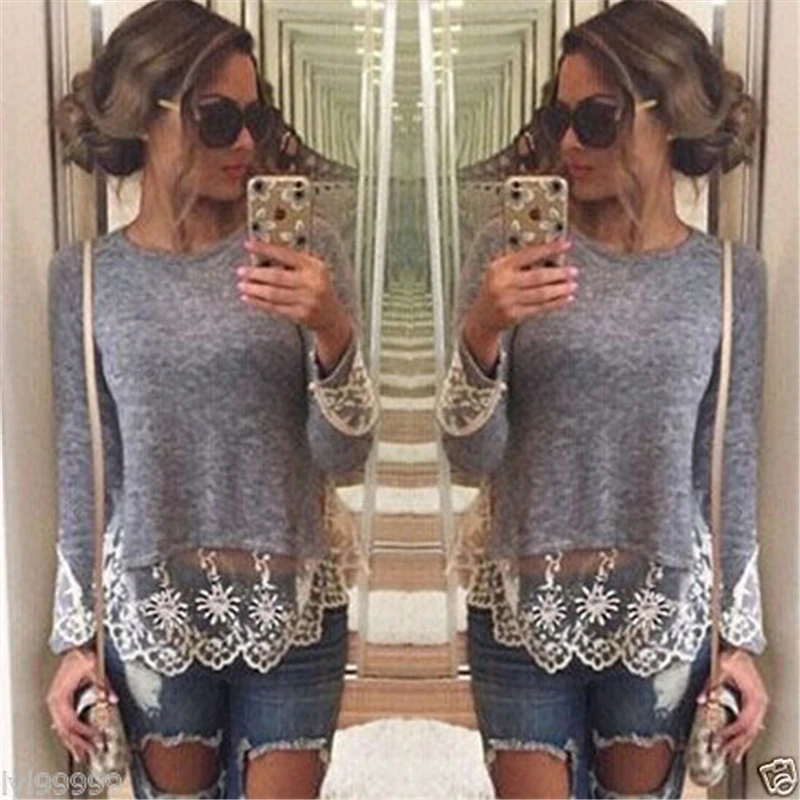 Женская кружевная блузка в стиле пэчворк повседневная элегантная офисная с