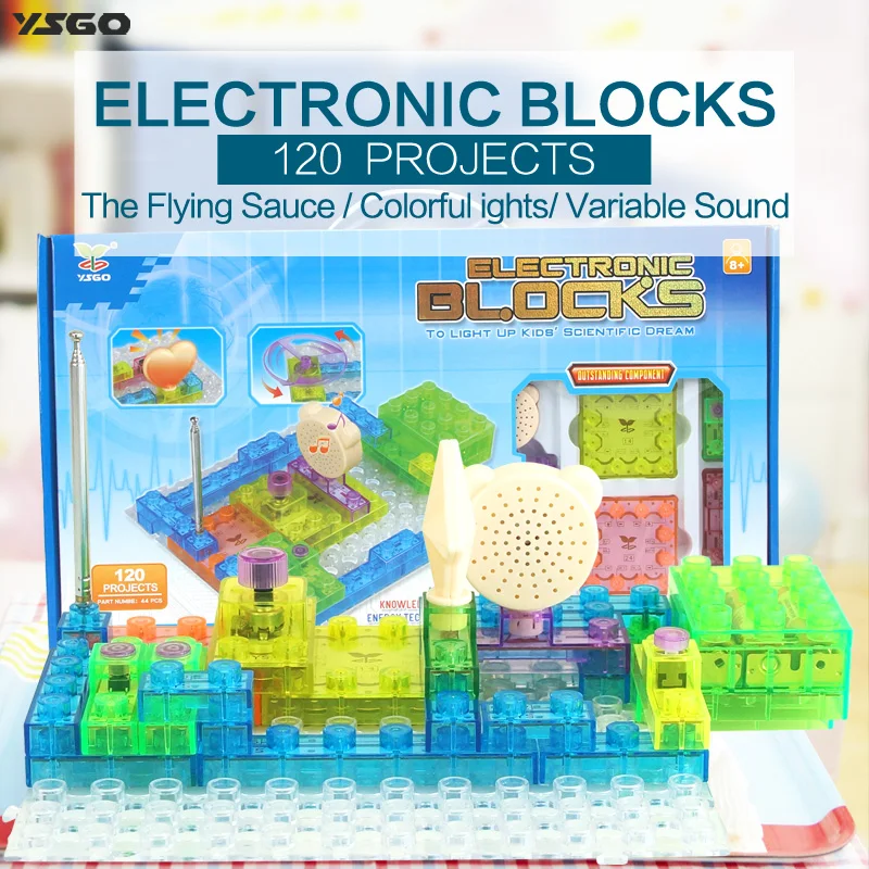 44 шт. Детский конструктор электронные схемы|building blocks|light bricktoys educational |