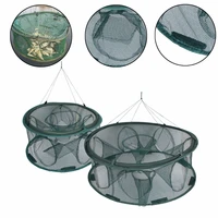 new round 68 hole automatic fishing nets folded portable shrimp trap fishing net mesh cage