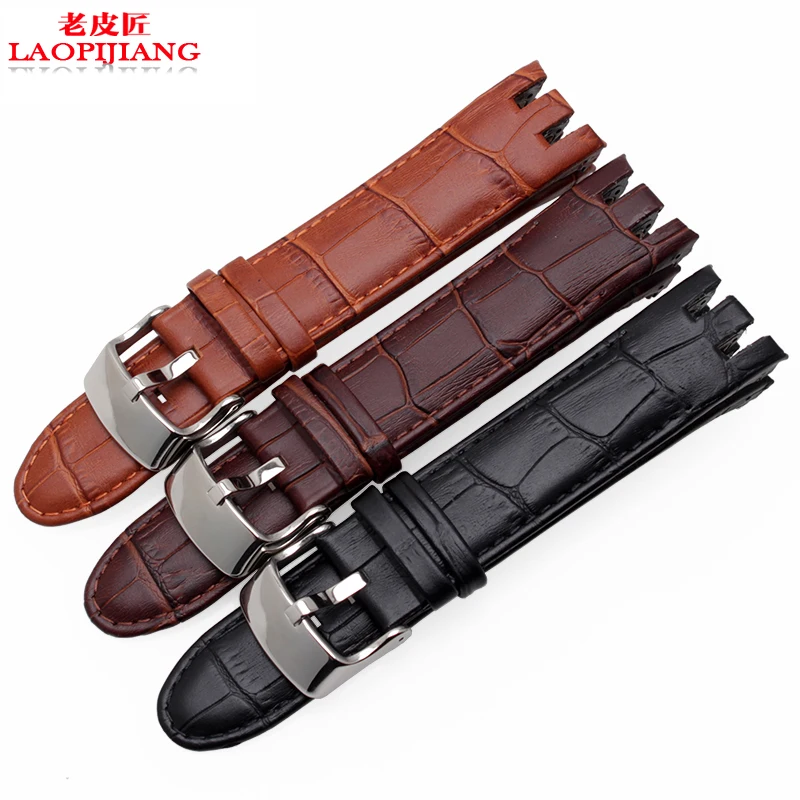 

Ремешок из натуральной кожи для swatch YRS403 412 402G series, головной слой из воловьей кожи, крокодил 21 мм, ремешок для часов для мужчин с инструментами