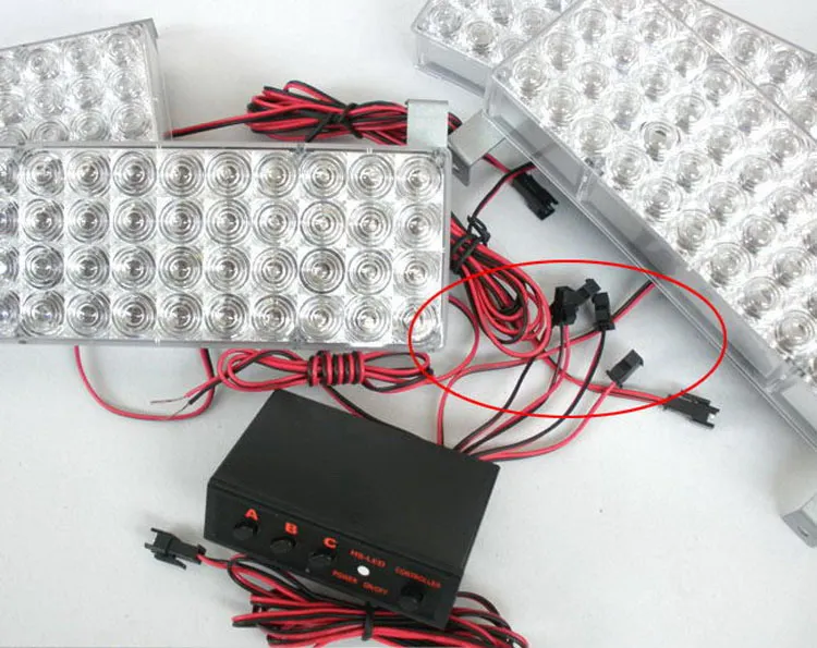 

96 LED Strobe Flash Warning EMS DC 12V 2X48 2*48 Car Light Flashing Firemen Yellow White Blue Amber Red