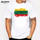 Мужская хлопковая футболка BLWHSA, базовая Мужская футболка с принтом в виде литового национального флага, Ностальгический стиль
