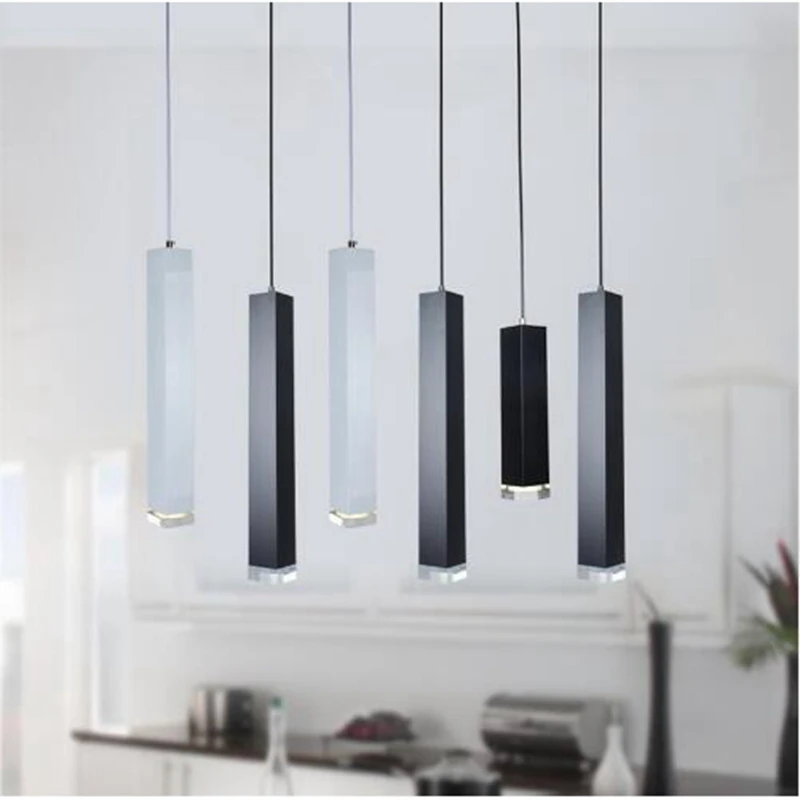 LukLoy Pendant Lights Modern Kitchen Lamp Dining Room Bar Counter Shop Pipe Light Square Tube Spot | Лампы и освещение