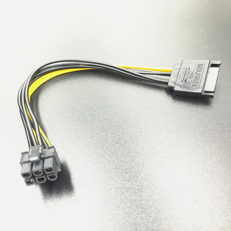 Адаптер питания 15pin SATA на 6pin PCIe PCI E Express Кабель адаптер 20 см 6Pin кабель для