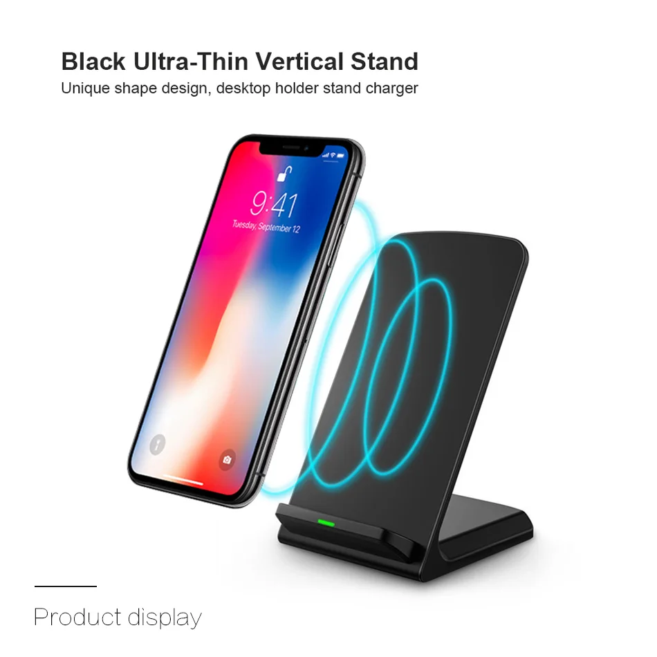 KEXU двойная катушка 10 Вт Qi Беспроводное зарядное устройство для iPhone X 8 Plus телефон
