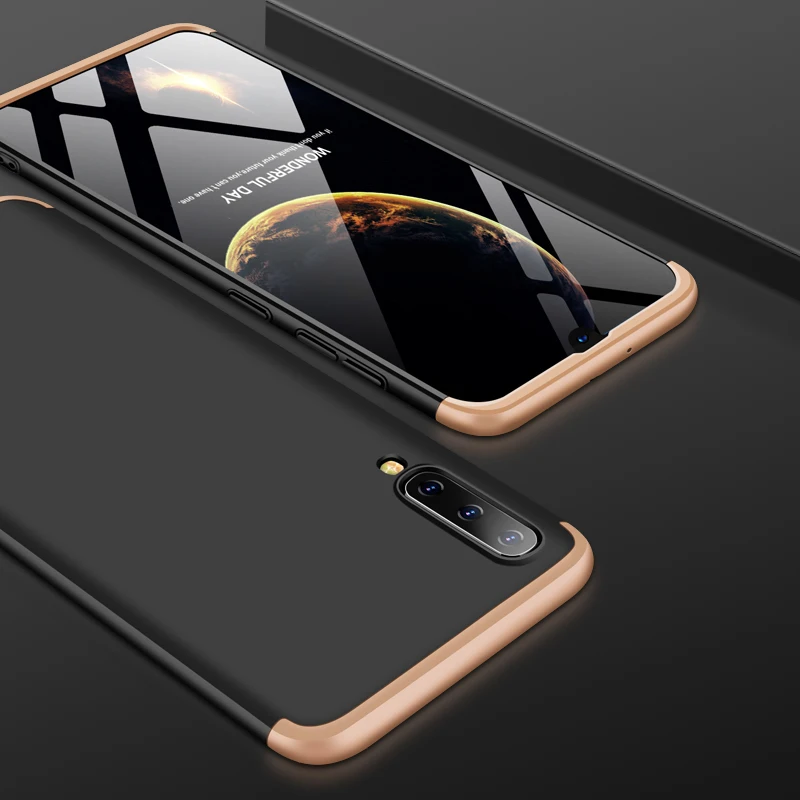 Black Gold 007 360 градусов полное покрытие чехол для samsung A50 A70 A40 A30 A10 A20 A60 A80 A90 50 чехол Крышка S10e S7 S6 край S9 S8 Plus, Note 8, 9 - Цвет: Black Gold 007