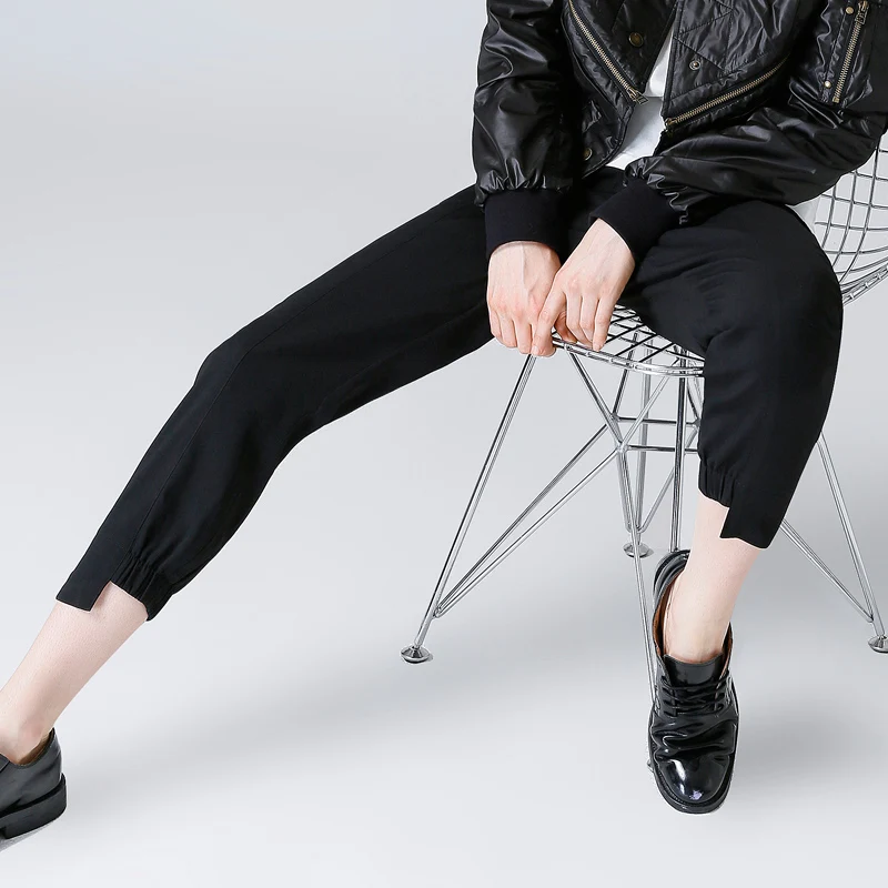 Toyouth штаны-шаровары осень 2017 г. женский черный Цвет тонкий Повседневное