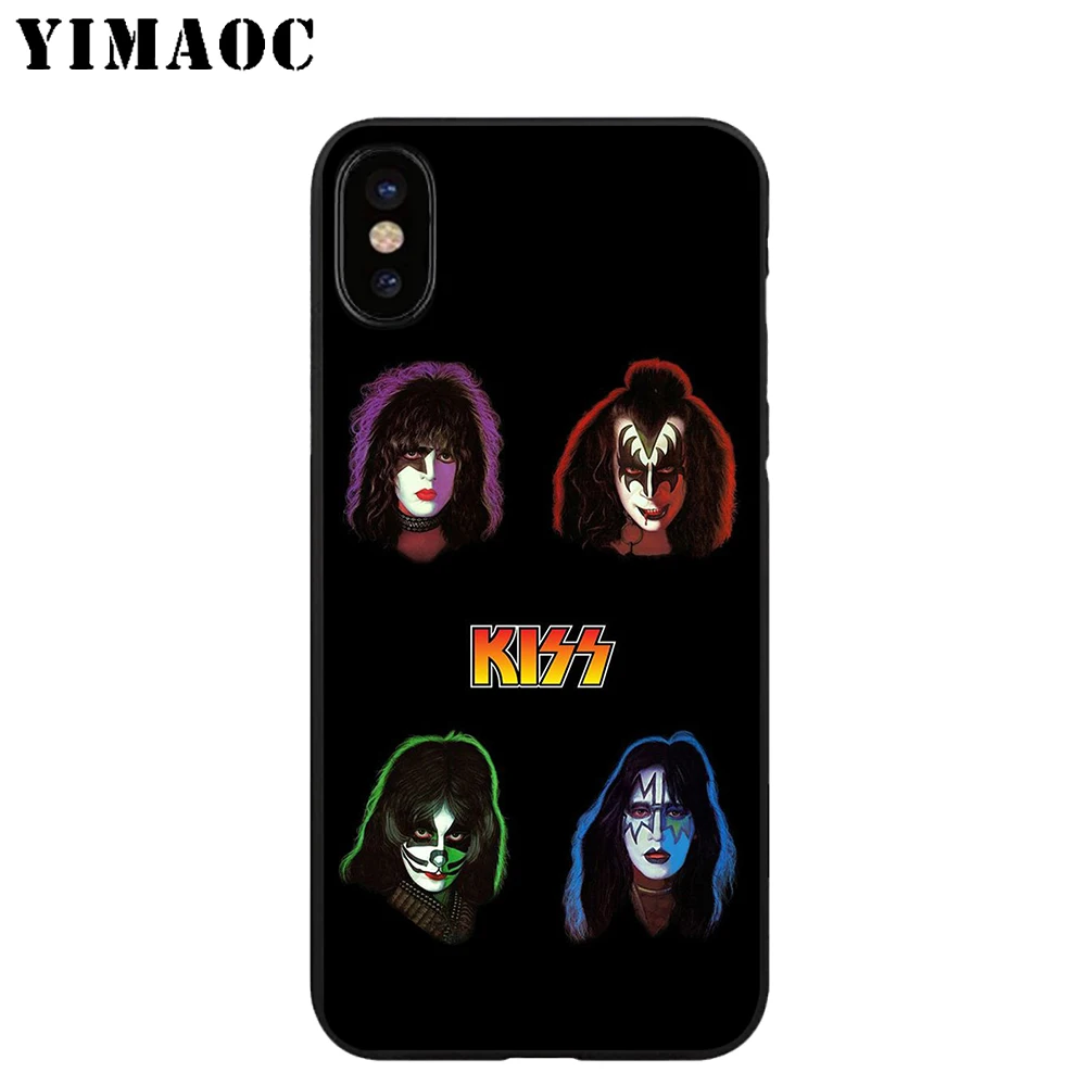 Мягкий силиконовый чехол YIMAOC Kiss Band из ТПУ черного цвета для iPhone X или 10 8 7 6 6S Plus 5 5S SE