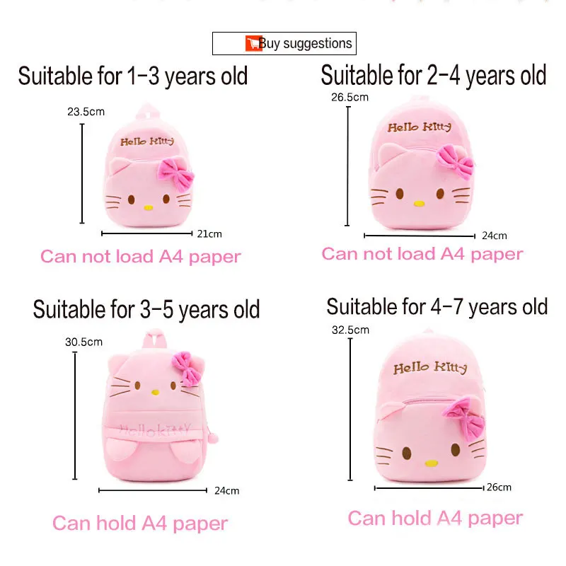 Mini Children school Bag Plush Cute Preschool toddler Backpack For 1 to 3T Girls Kindergarten Kids kitty mochila infantil | Багаж и сумки