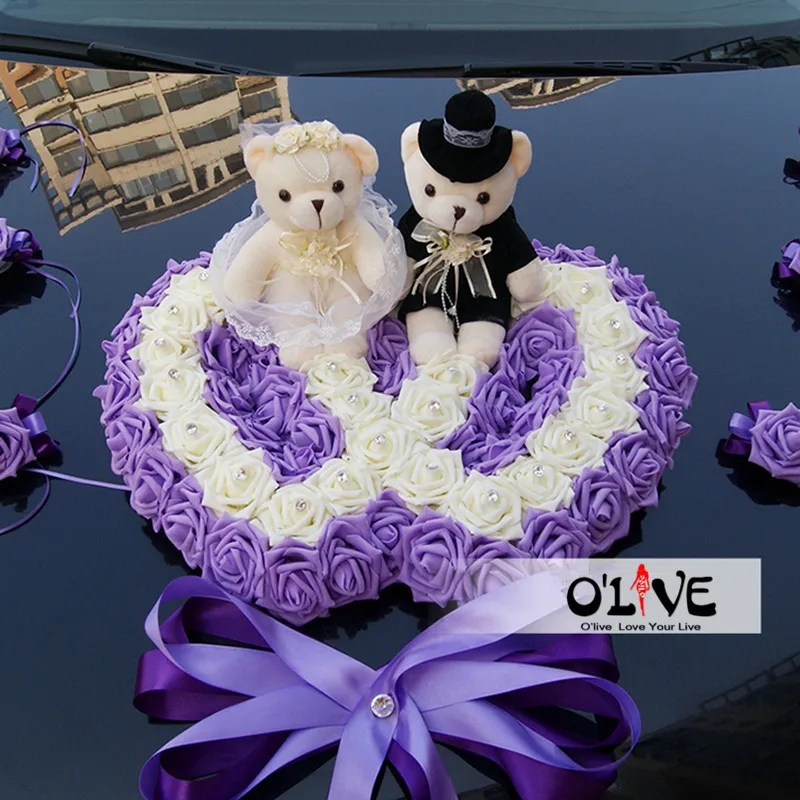 Artificial Flowers Wedding Car Decoration Sets Wedding Decoration Flowers Foam Roses Decorative Wreath DIY Customized Wholesale