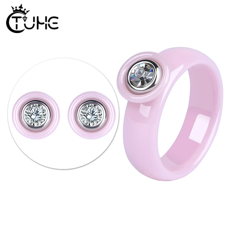 Свадебные ювелирные наборы комплект из розового керамического круга AAA стразы |