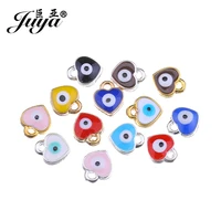 juya floating evil eyes charms pendants for jewelry bracelet making 8x7mm 15pcs heart shape handmade pendant crafts suppliers