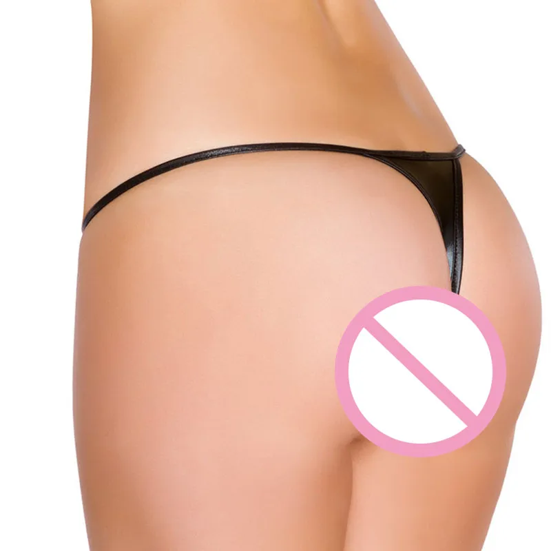 Женские мини трусики из искусственной кожи стринги размера плюс 3XL с низкой