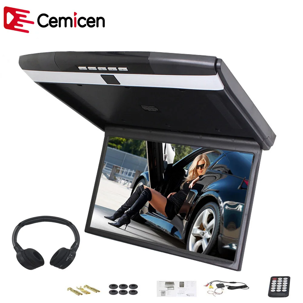 Монитор Cemicen на крышу автомобиля 17 3 дюйма поддержка HD 1080P ИК/FM передатчик USB SD HDMI