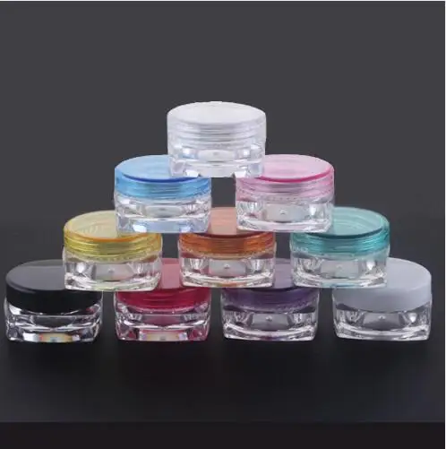 

Free shipping: 3g 5g 50pcs/lot Small Empty Cosmetic Refillable Bottles Plastic Eyeshadow Makeup Face Cream Jar Pot Sample Jars