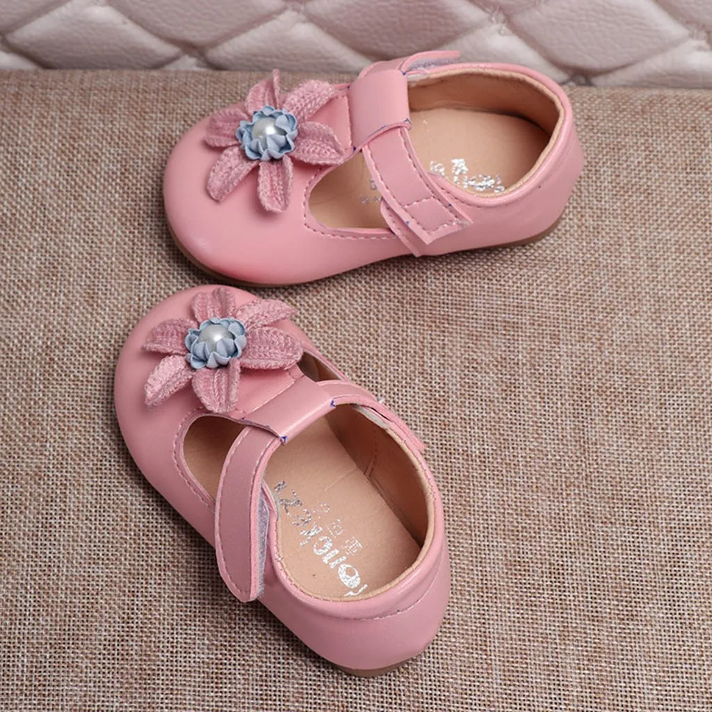 MUQGEW Baby Girls Shoes Toddler Infant Kids Elegant Flower Single Princess Casual Shoes Children Leather Shoes For Girls 3Y-8Y