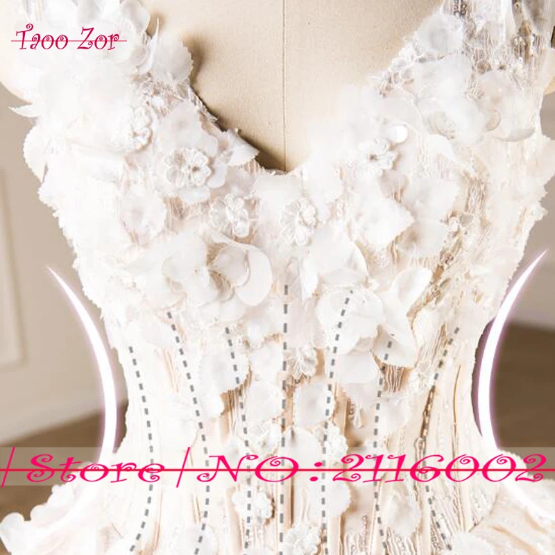 Taoozor почетный Robe De Mariage цветы жемчуг Кружево ТРАПЕЦИЕВИДНОЕ свадебное платье