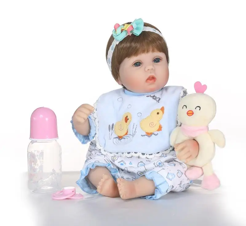 

40cm Soft Cloth Body Silicone Newborn Dolls Best Children Bebe Gift Dolls Bonecas Menina Girl Doll Reborn