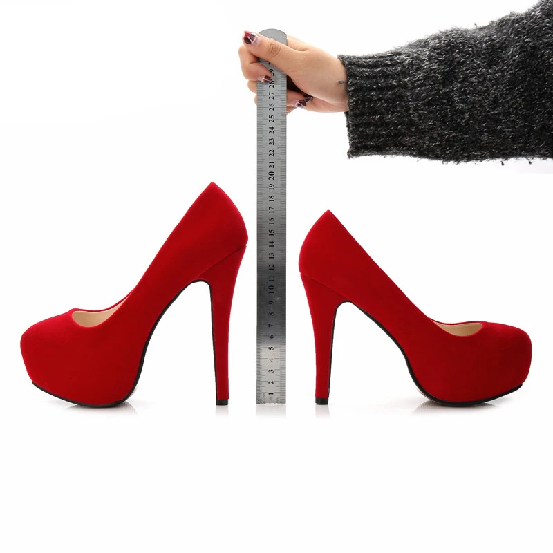 Zapatos mujer свадебные туфли на высоком тонком каблуке 14 см и платформе с ремешком