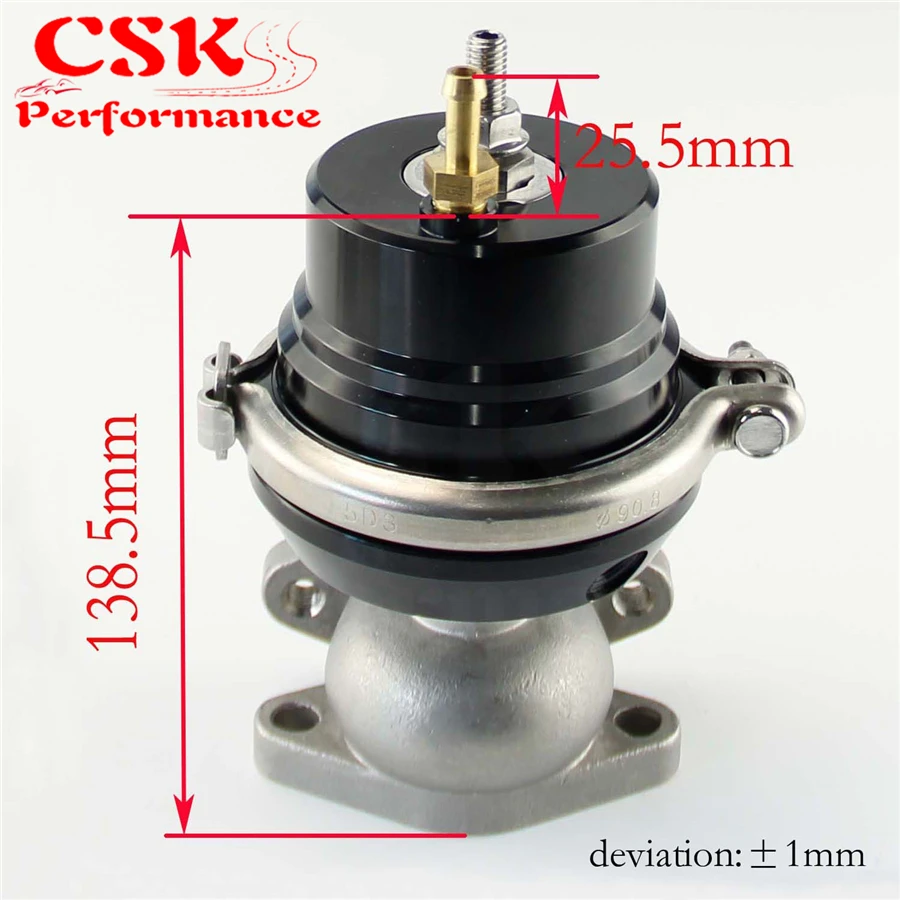 ADJUSTABLE TURBO MANIFOLD 38MM EXTERNAL WASTE GATE BLACK+8 PSI SPRING+FLANGE KIT |