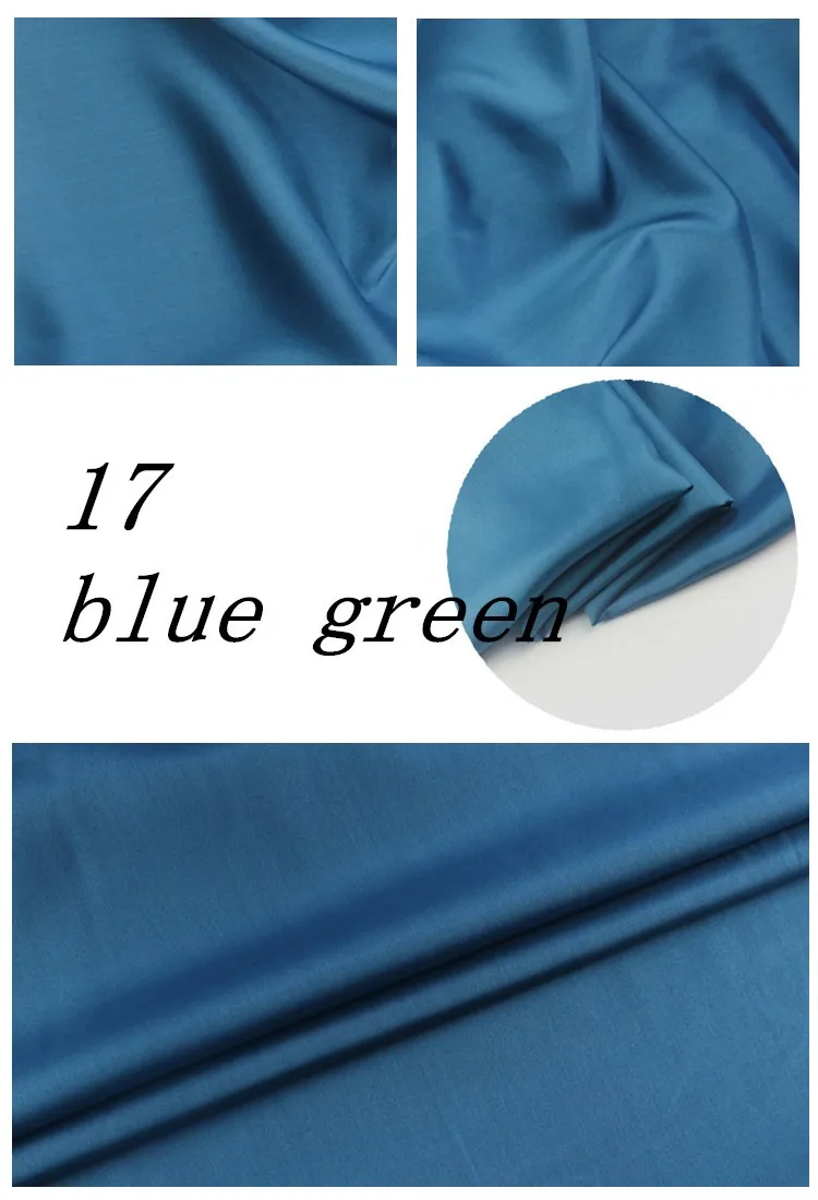 17 blue green 5 м/лот) шелк Ткань для шитья 9 momme habutai habotai подкладочные ткани tecido Тюль Ткань tissu чистый шелк тутового дерева - Цвет: 17 blue green