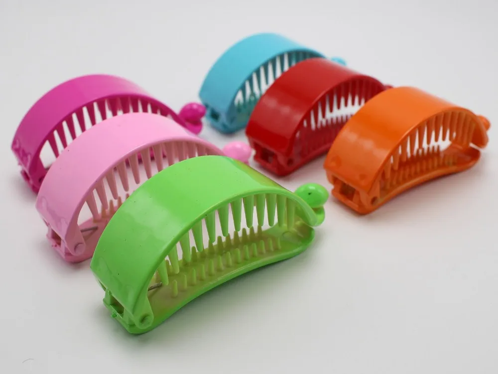 8 Mixed Color Plastic Banana Clips Hair Claw Ponytail Holder 75mm for DIY Craft | Украшения и аксессуары