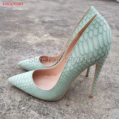Пикантные женские туфли Vinapobo из змеиной кожи на высоком каблуке итальянская