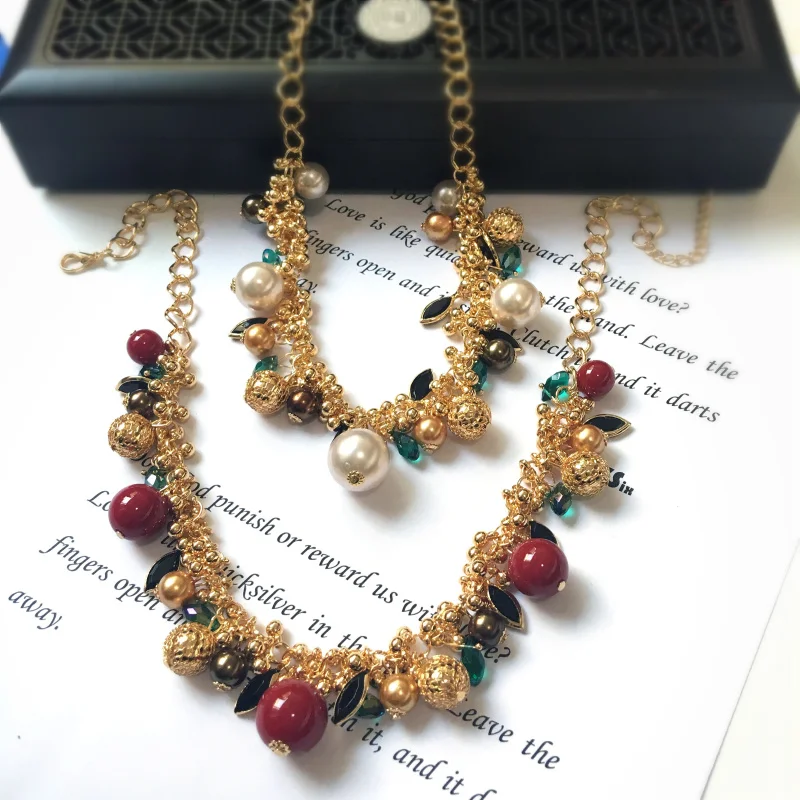 Модные богемные бусы ожерелье s макси ошейники имитация из жемчуга золотого