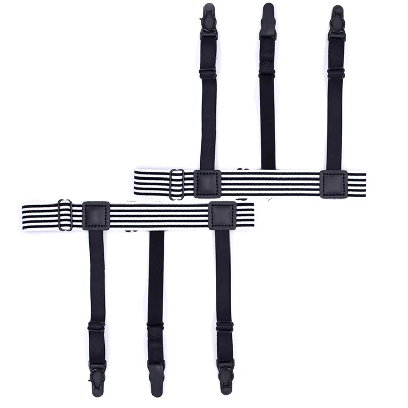 1 пара эластичные мужские подтяжки для рубашек ремни в полоску противоскользящие