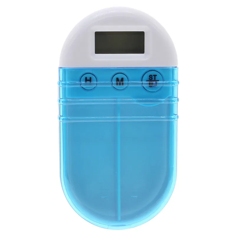Portable Electronic Medication Reminder Timer Timed Alarm Kit Travel Medicine Tablet Pills Box Timed Medication Clock Box