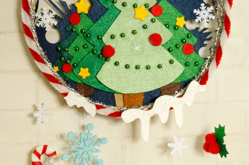 Рождественская тема елка DIY фетровая настенная ручная работа аппликация