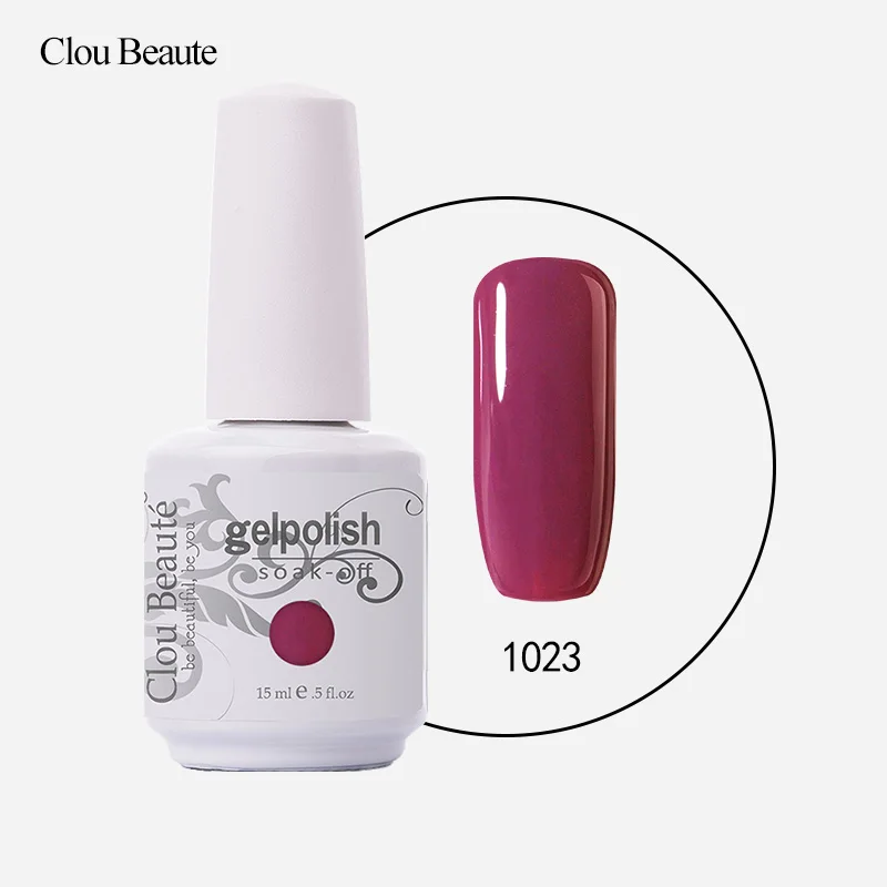 Clou Beaute 15 мл УФ гель для ногтей модный тренд цвета лаки для ногтей гель лак для ногтей - Цвет: 1023