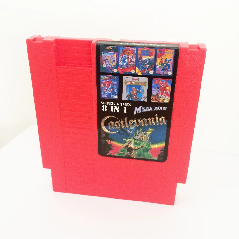 Редкая игра 8 в 1 мега Мэн 1/2/3/4/5/6 Castlevania 1/2 72 Pin бит игровая Карта|bit game card|72 pin card72 |