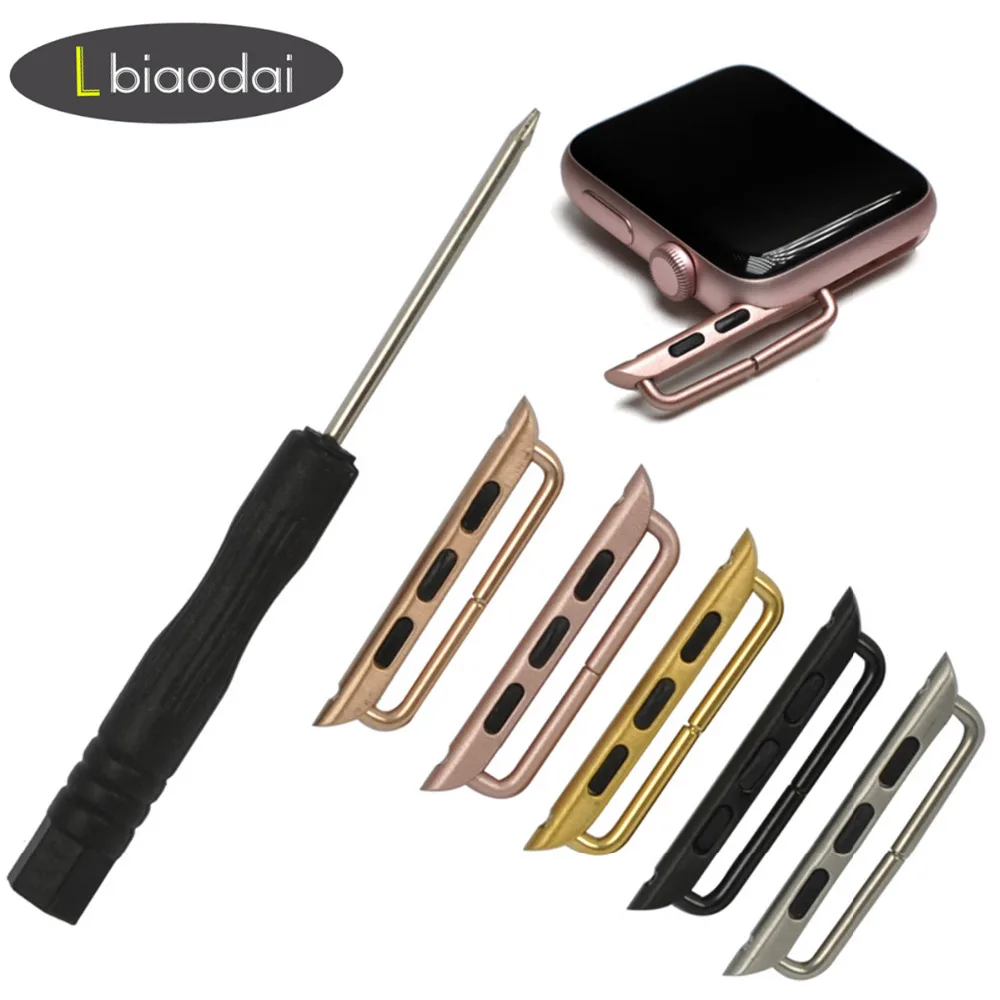 

Adapter For Apple Watch band strap 44mm/42mm 40mm/38mm Stainless steel Metal Watchband Connector for iwatch series 6 5 4 3 Se 2
