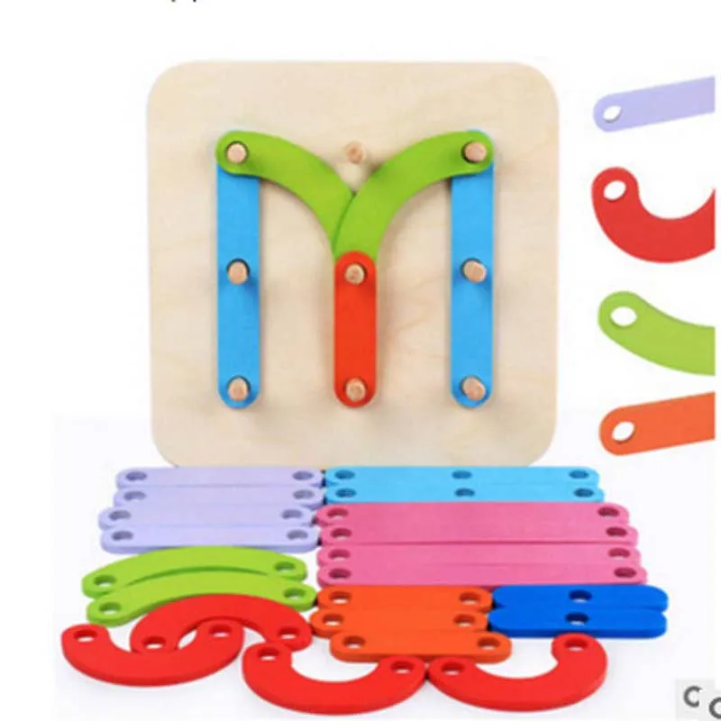 

New Design Wooden Blocks for Kids DIY English Letter Digital Block Assembled Toys Children Early Education Toys Xmas Gifts