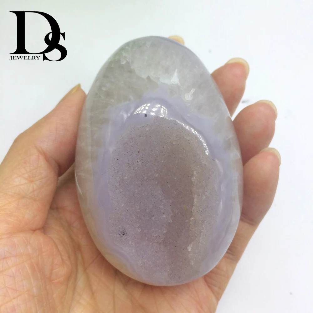 Природный Агат кластер геоде Йони Статуэтка яйца Drusy Кристалл нефрит КВАРЦЕВЫЙ
