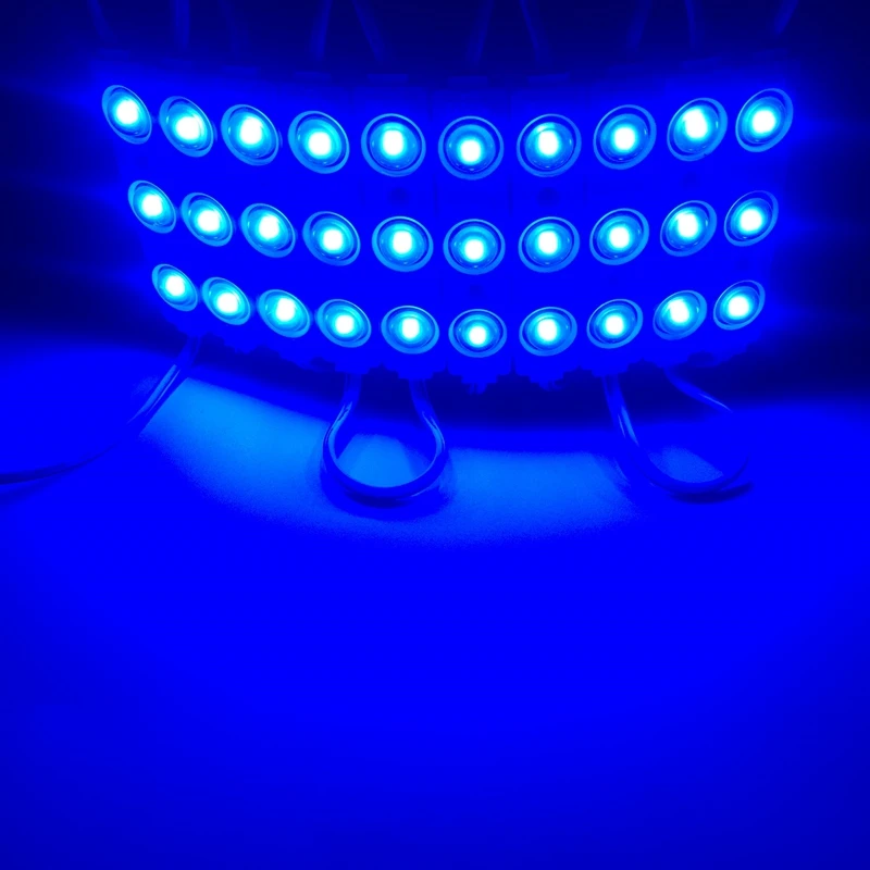 Холодный белый 2835 Светодиодный модуль с объективом водонепроницаемый IP66, синий/желтый/зеленый/красный цвет, 1,5 W, DC12V, 10 шт./лот, светодиодная вывеска
