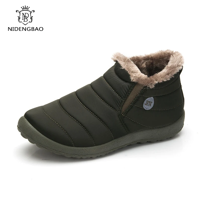 

Fur Flock Winter Shoes Men Plus Size 35-48 Sneakers for Men Slip On Footwear Waterproof Keep Warm Lovers Casual Shoes Unisex