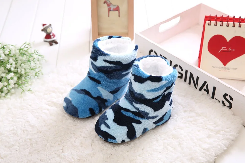 Детские камуфляжные домашние тапочки Мягкая подошва Домашняя обувь Зимняя