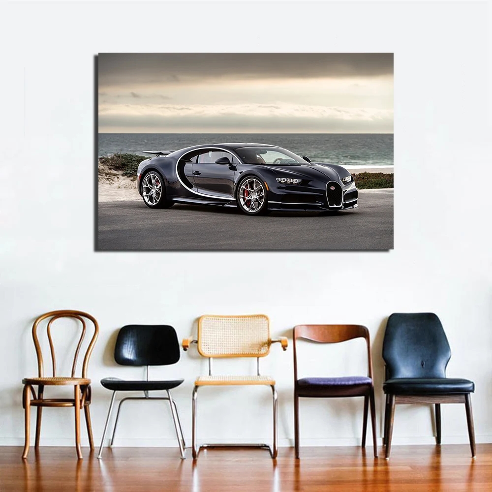 Bugatti Chiron плакат с суперкаром настенная Художественная Картина на холсте для