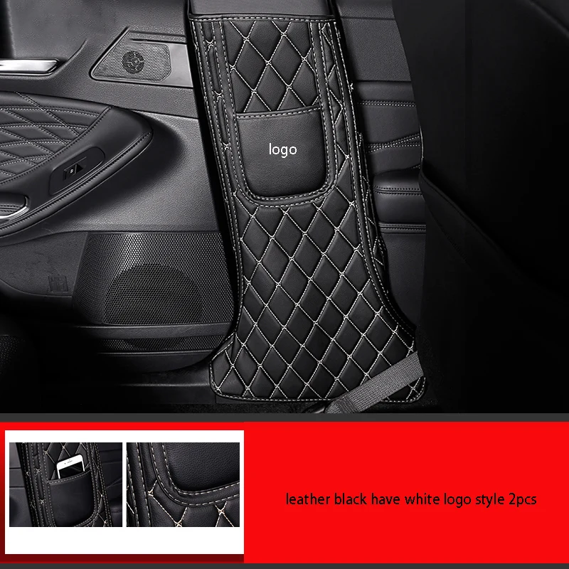 black 2pcs Сиденья уход за задним сиденьем протектор заднего сиденья анти-удар Чехол подушки сиденья автомобильный для интерьера автомобиля для Toyota Avalon - Цвет: black 2pcs