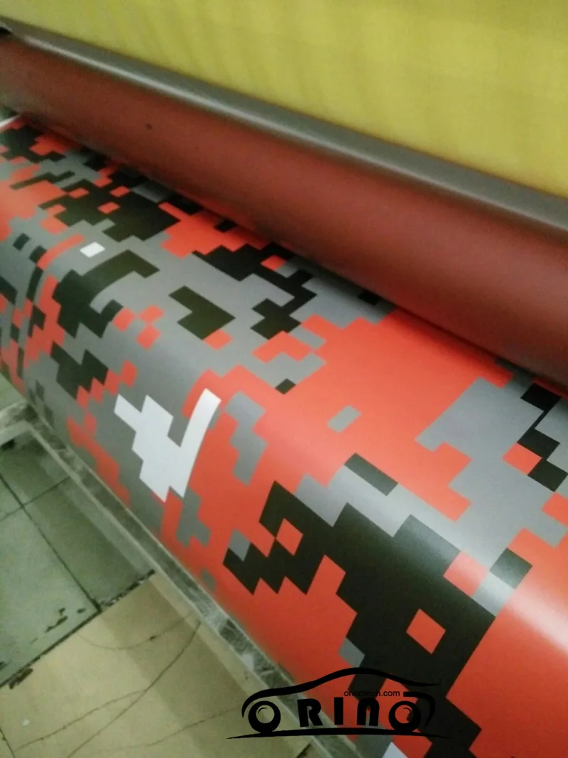 Цифровая оранжевая виниловая пленка пиксельный Камуфляжный стикер для